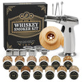 Whiskey Smoker Kit with Torch 26pcs - 12 Wood Chip Flavors, 3 Filters, Cocktail & Old Fashioned Smoker Kit - Bourbon Whiskey Gifts for Men, Dad, Husband, Birthday Gift Set (No Butane)