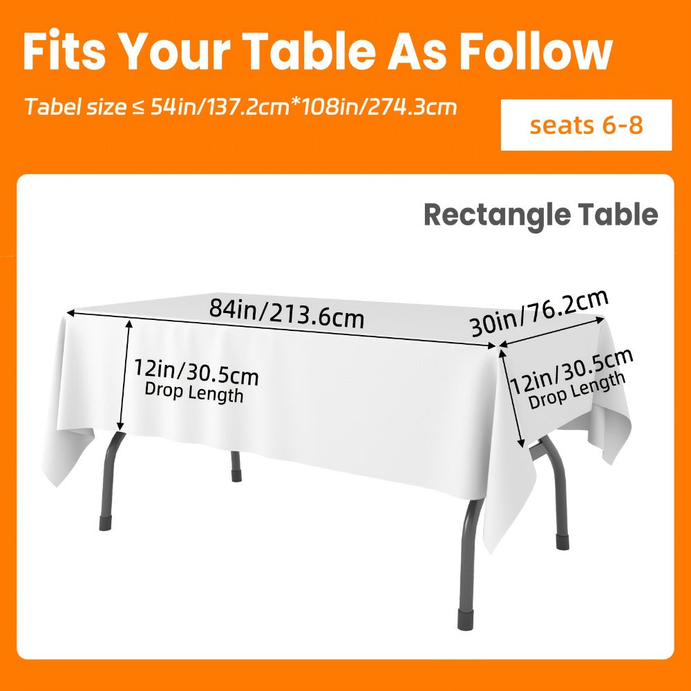 Disposable Plastic Tablecloths 18/36 Pack 54x108 Inch ¨C Leakproof Sturdy White Table Cover for Party Picnic Wedding Birthday Banquet Outdoor Event Decorative Table Cloth Bulk Pack