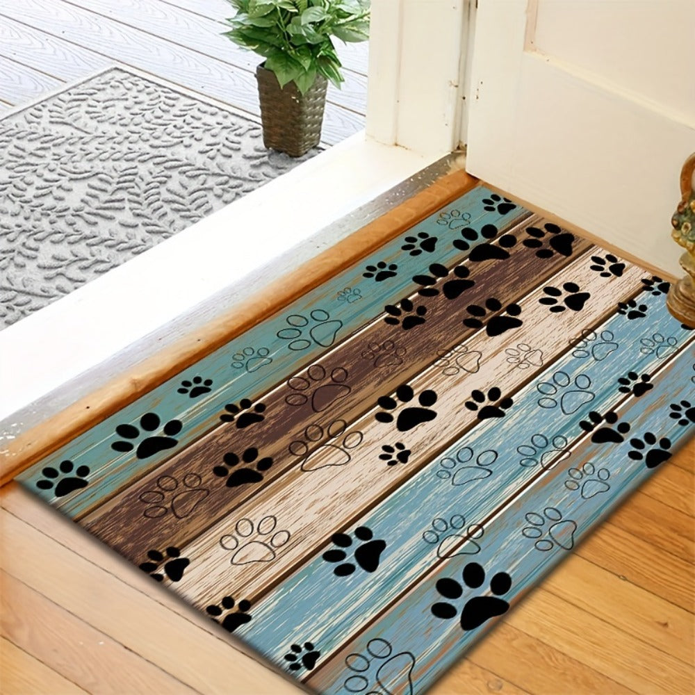 Cat Paw Print Door Mat Non-Slip Washable ¨C Indoor Outdoor Welcome Mat Quick-Dry Anti-Slip Rug for Living Room, Bedroom, Bathroom, Kitchen, Entryway ¨C Multiple Sizes