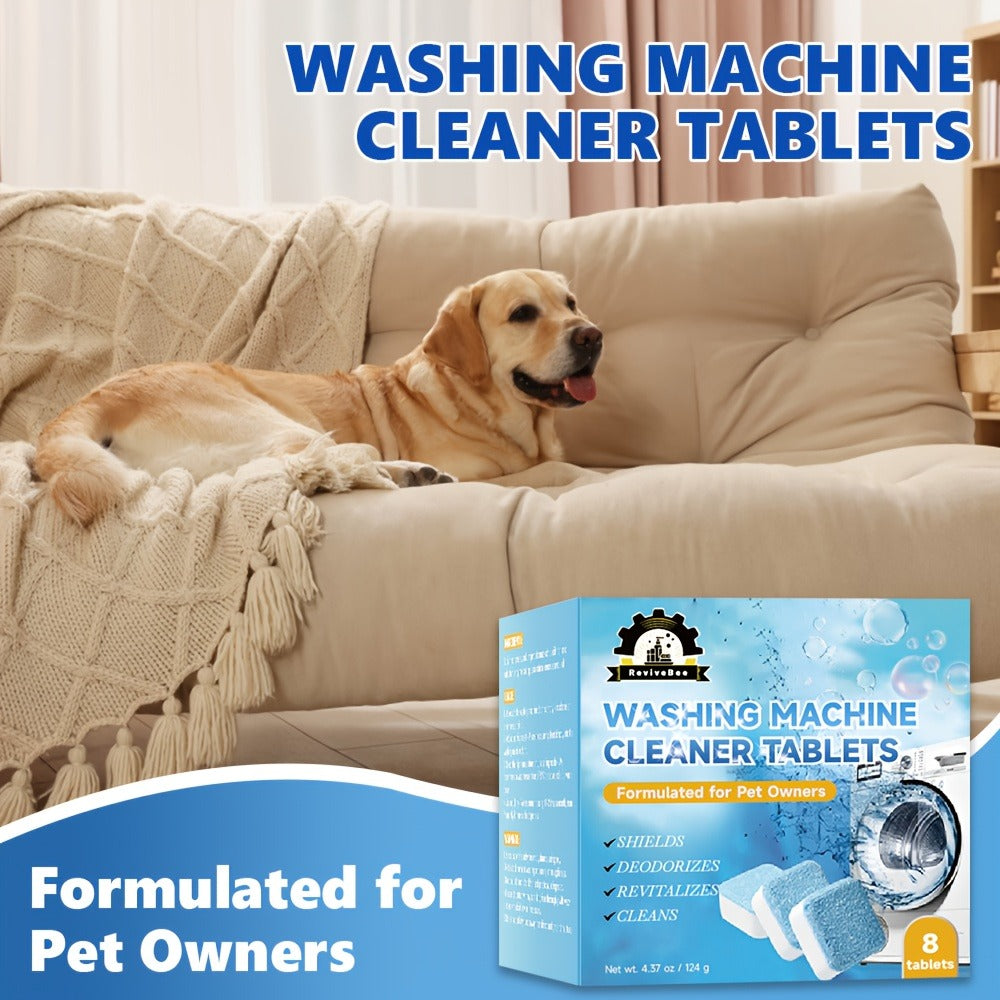 Washing Machine Cleaner Tablets Deep Cleaning Descaler for HE Front Loader Top Load Washer Septic Safe Deodorizer Removes Odor Residue Drum & Tub Seal Cleaner 16 24 32 40 Packs Bulk Value
