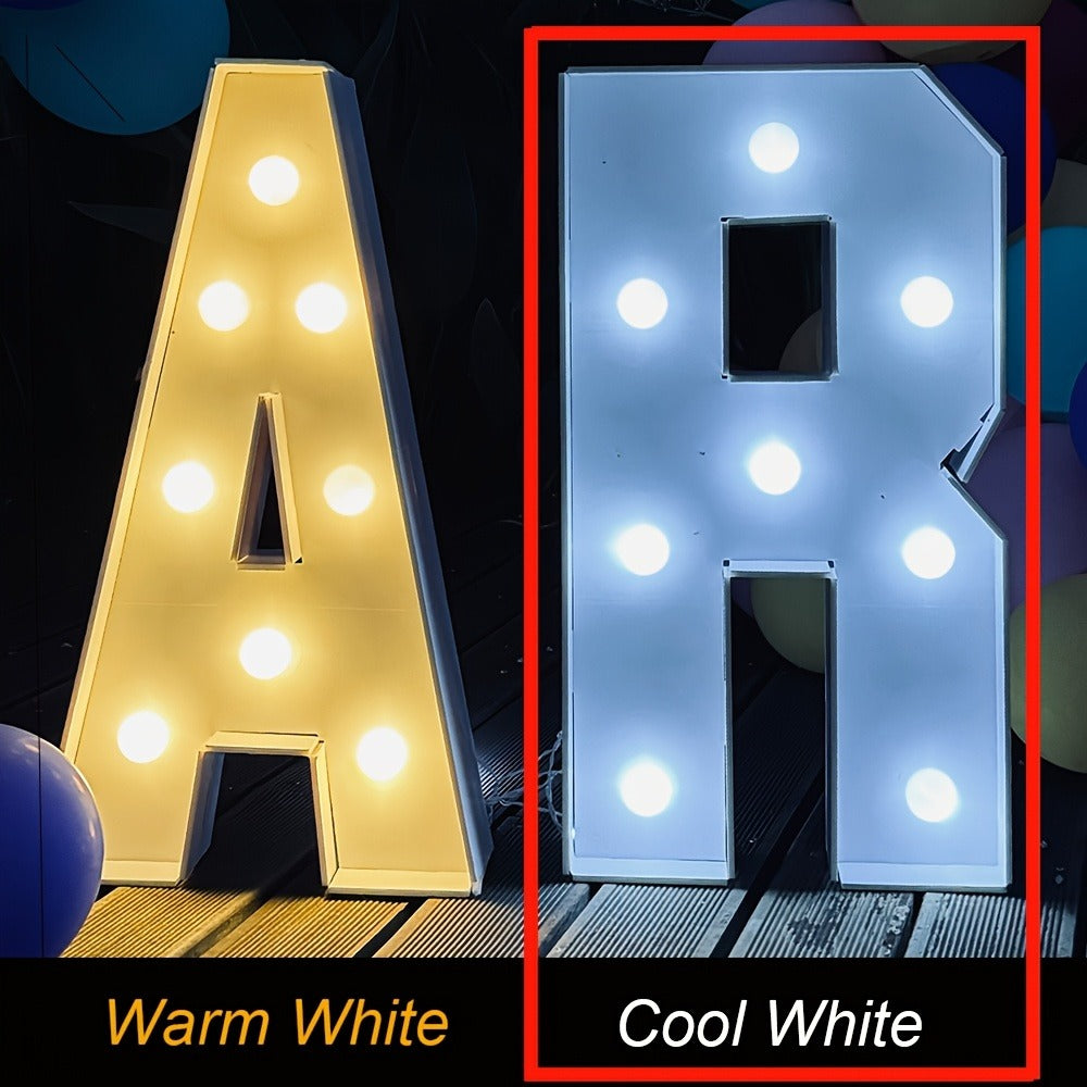 Marquee Letter Lights 3ft LED Light Up Letters for Weddings, Proposals & Celebrations - Cool White Lighted KT Board DIY Display Frame