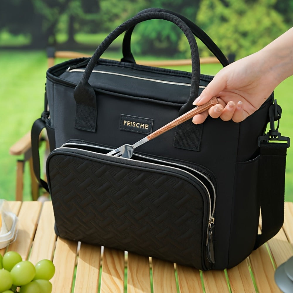 Insulated Lunch Bag Extra Large 11L Thermal Tote with Adjustable Shoulder Strap and Handle Hot Cold Food Carrier Beach Cooler Bag for Outdoor Picnic Work in Black Purple Green Grey