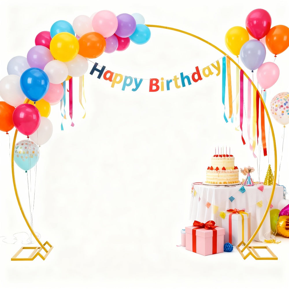 Metal Round Wedding Arch Backdrop Stand - Circular Balloon Arch Kit for Wedding, Birthday Party, Graduation & Ceremony Decoration (1-2 Pcs, No Balloons)