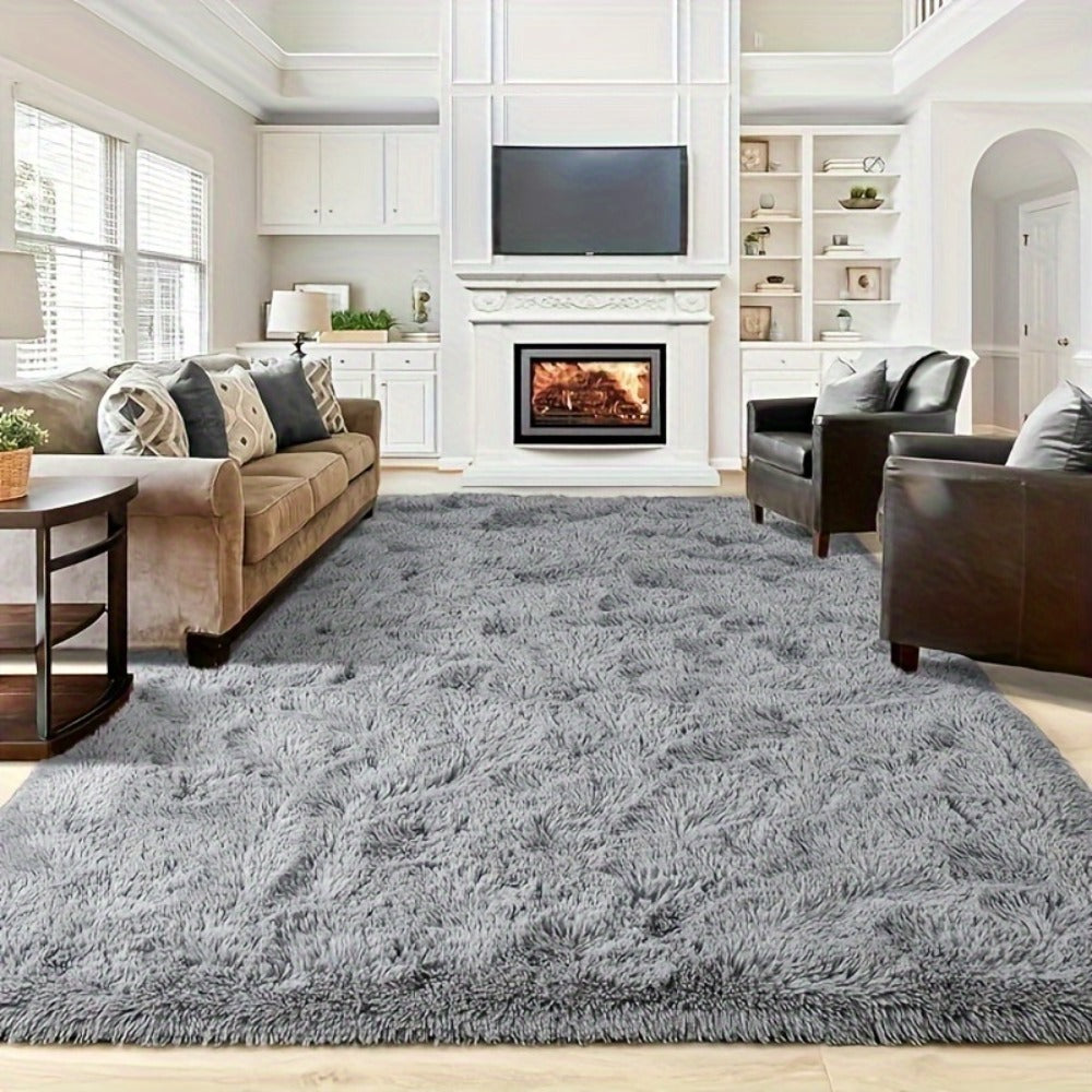 Gradient Color Soft Area Rug - Washable Anti-Slip Shaggy Fluffy Carpet for Living Room & Bedroom | Modern Machine-Made Floor Mat in Extra Large Sizes | Cozy Plush Rug in Multiple Colors