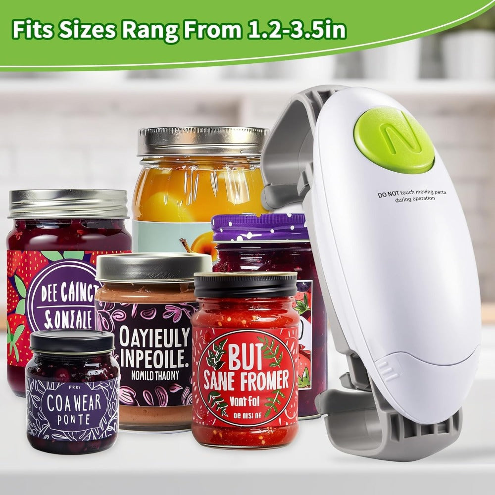 Electric Jar Opener One Touch Automatic ¨C High Torque Battery Operated Jar Lid Opener for Seniors, Arthritis, Weak Hands, Women & Chefs | Hands-Free Kitchen Gadget Gift