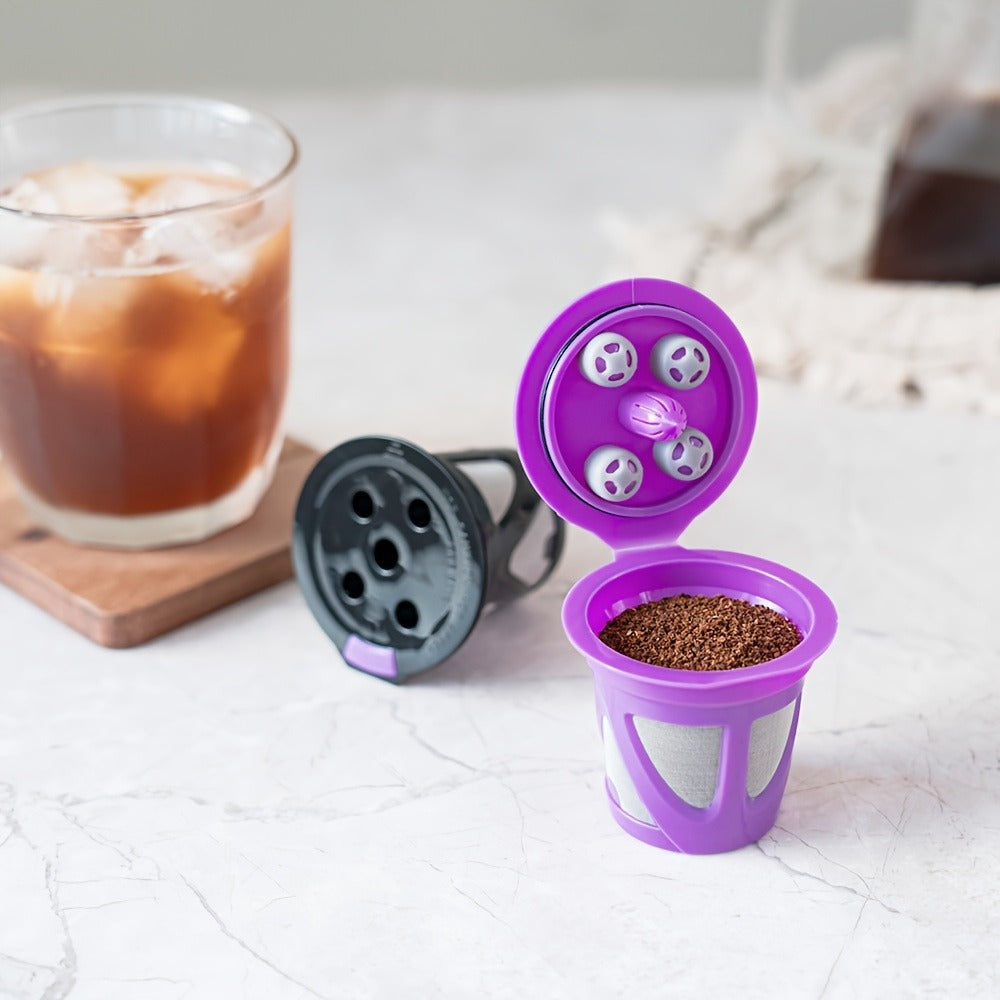 Reusable K-Cup Coffee Pods Set of 6 ¨C Refillable Coffee Filters Compatible with Keurig K-Supreme & K-Supreme Plus, Use Your Own Ground Coffee, Eco-Friendly & BPA-Free ¨C Black, Purple, Mixed