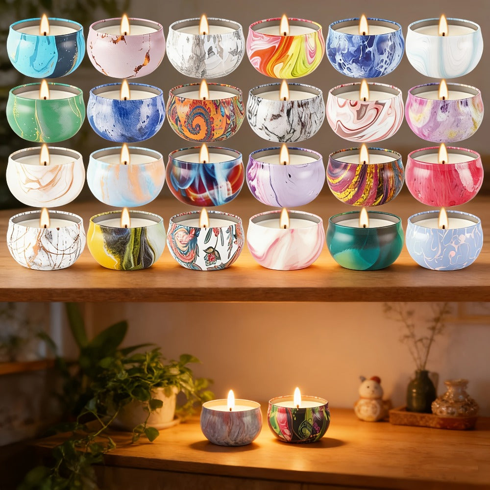 Candle Gift Set 36-Pack ¨C Natural Soy Wax Scented Candles in Tin Cans, Aromatherapy Candles for Yoga, Spa, Bath & Home Decor, Portable Travel Candles, Perfect Gift for Women & Men, Mother's Day, Valentine's Day & Birthdays