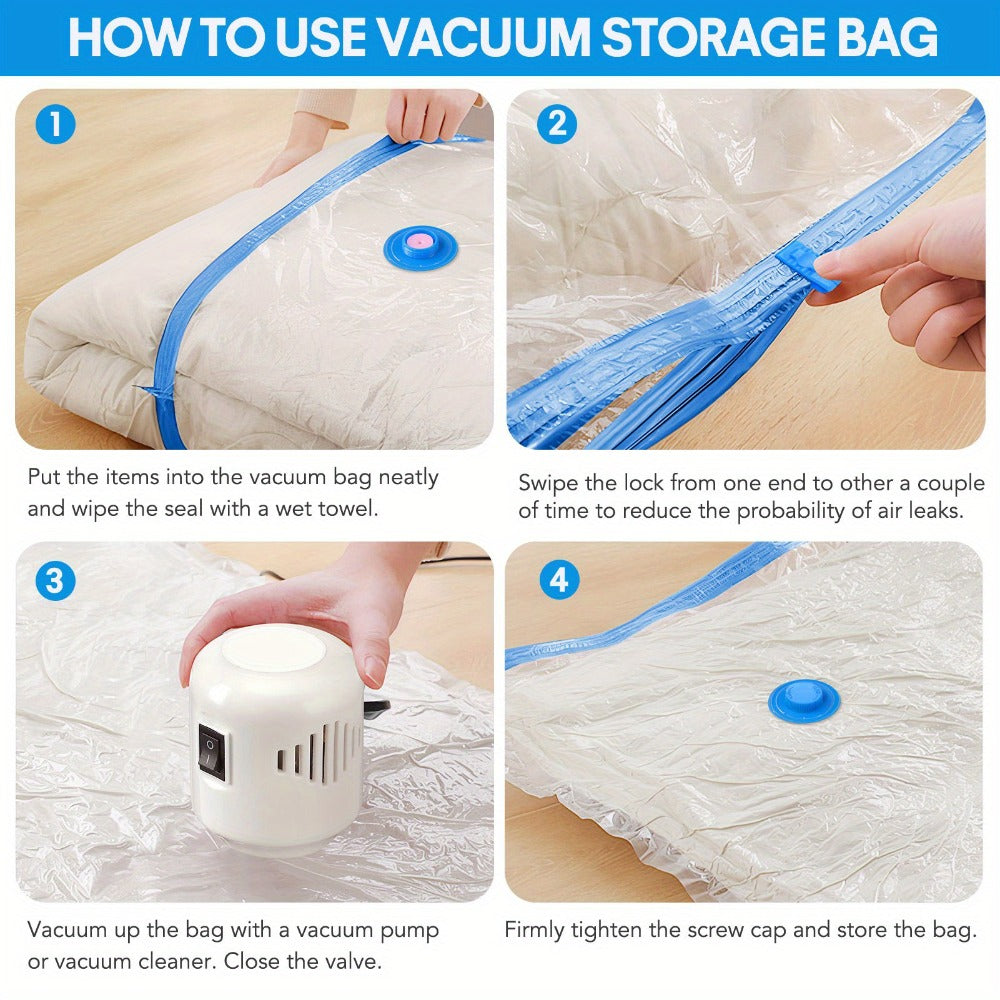 Vacuum Storage Bags 16pcs with Electric Pump ¨C Space Saver Compression Bags for Clothes, Bedding, Pillows, Quilts, Blankets, Travel & Luggage (7 Small, 6 Medium, 3 Large)