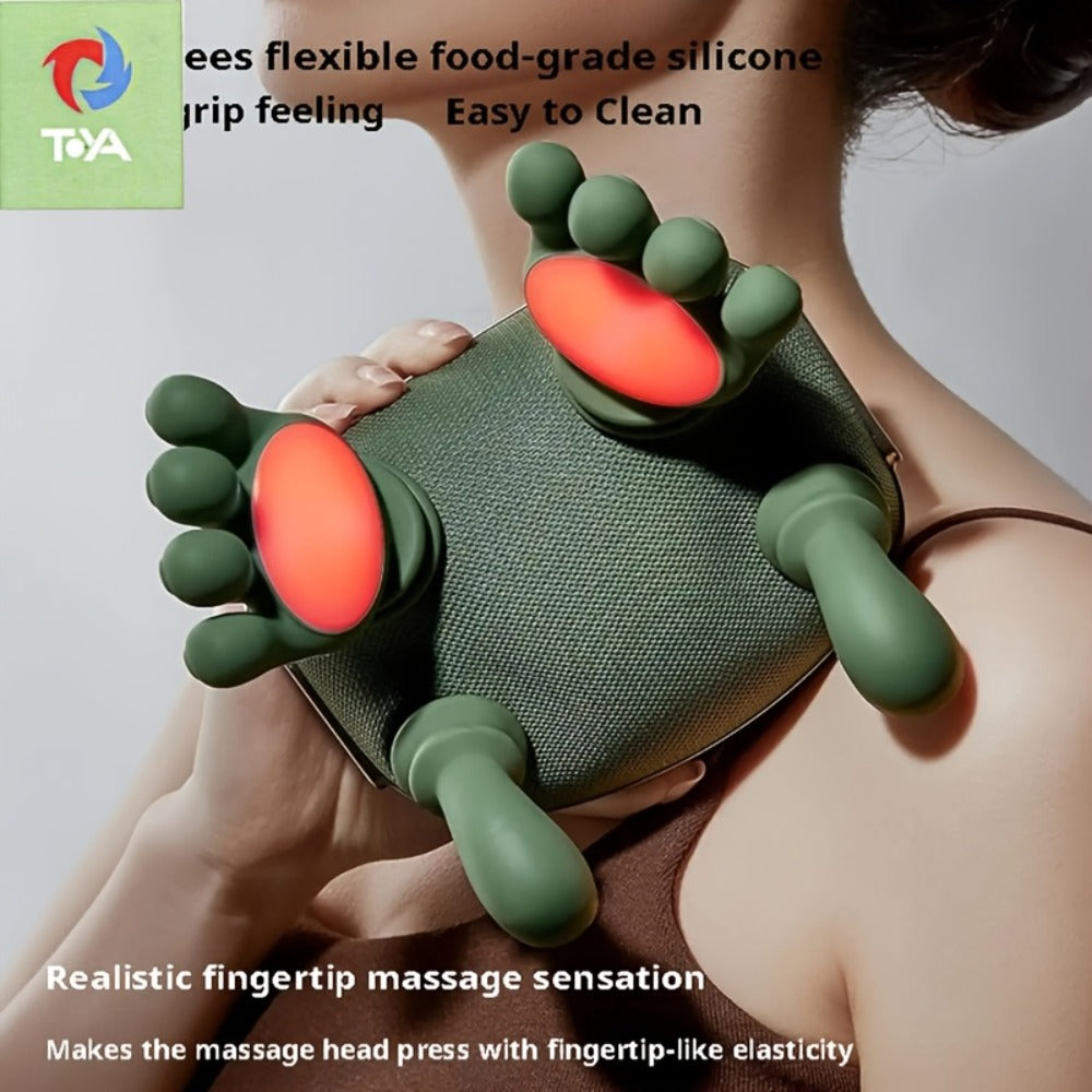 Electric Massager 4pcs Set - Portable Acupressure Kneading Device with Powerful Brushless Motor for Neck Back Shoulder Pain Relief Therapeutic Deep Tissue Massage Tool for Home Office Use