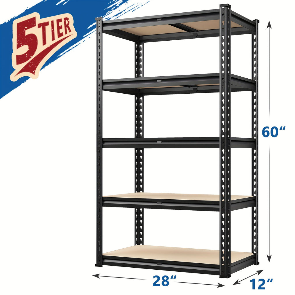 Heavy Duty Garage Shelving Unit 5-Tier Metal Storage Shelf ¨C 2000/2500 LBS Capacity Adjustable Steel Shelves for Garage, Basement & Warehouse | 60¡±/72¡± H Utility Rack for Kitchen, Pantry & Workshop
