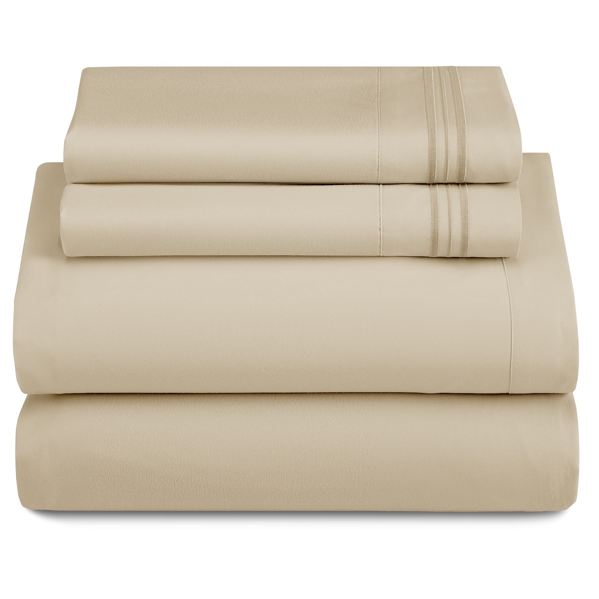 Bed Sheets Set 4-Piece Microfiber 1800 Series Deep Pocket Fitted Sheet Flat Sheet Pillowcases Soft Breathable Wrinkle Fade Resistant Twin Full Queen King Cal King 20 Colors
