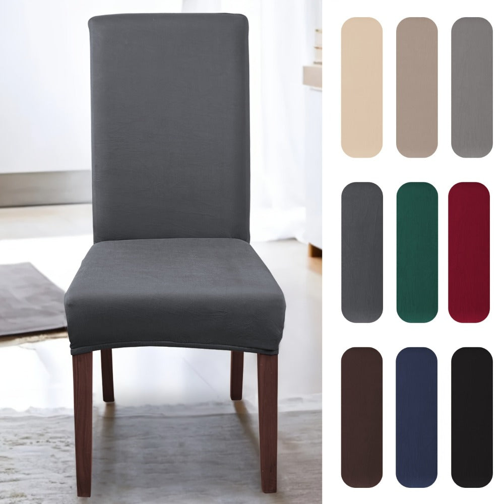 Silky Fiber Elastic Dining Chair Covers Set | Stretch Milk Fiber Slipcover, All-in-One Furniture Protector for Kitchen Wedding Office Hotel Living Room, 4pcs or 6pcs, 8 Colors
