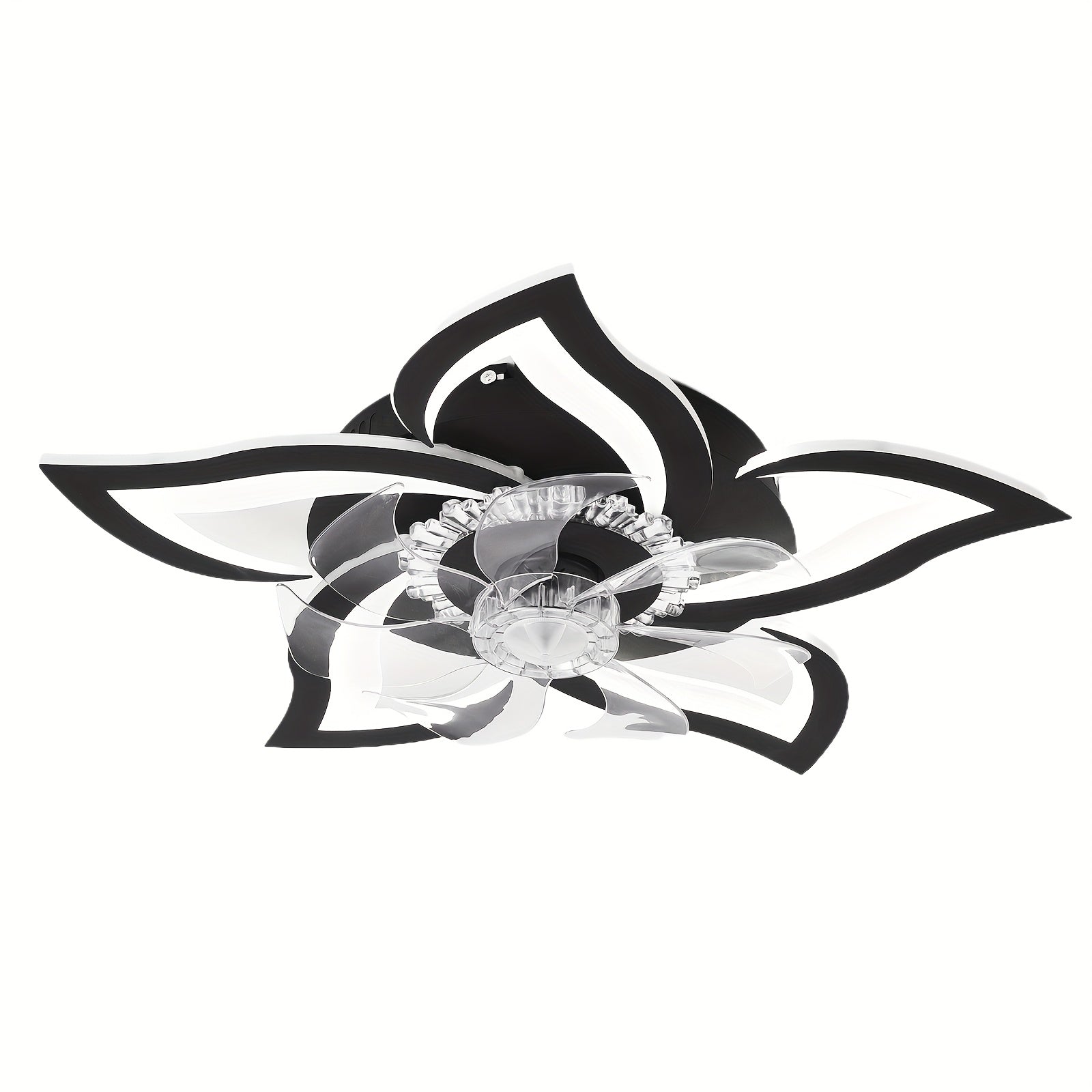 Ceiling Fan with Light 27 Inch Flush Mount - Low Profile 6-Speed 3-Color Dimmable LED, Remote & App Control, Modern Ceiling Fan for Bedroom, Living Room, Room Decor, Black or White
