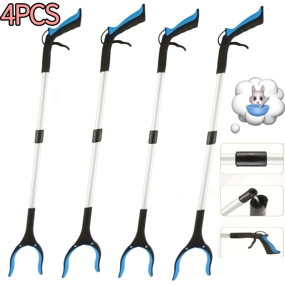 Grabber Reacher Tool 32 Inch Foldable Pick Up Stick 360¡ã Rotating Jaw Magnetic Tip Extra Long Heavy Duty Litter Picker Mobility Aid for Seniors Blue 2-Pack 4-Pack