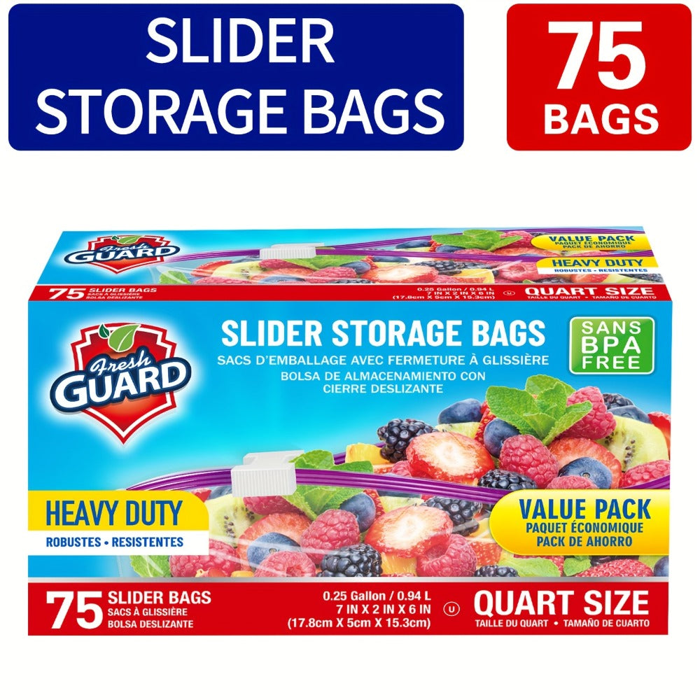Heavy Duty Slider Storage Bags Ziplock Freezer Bags for Food Fruit Meat Vegetable Grain Kitchen