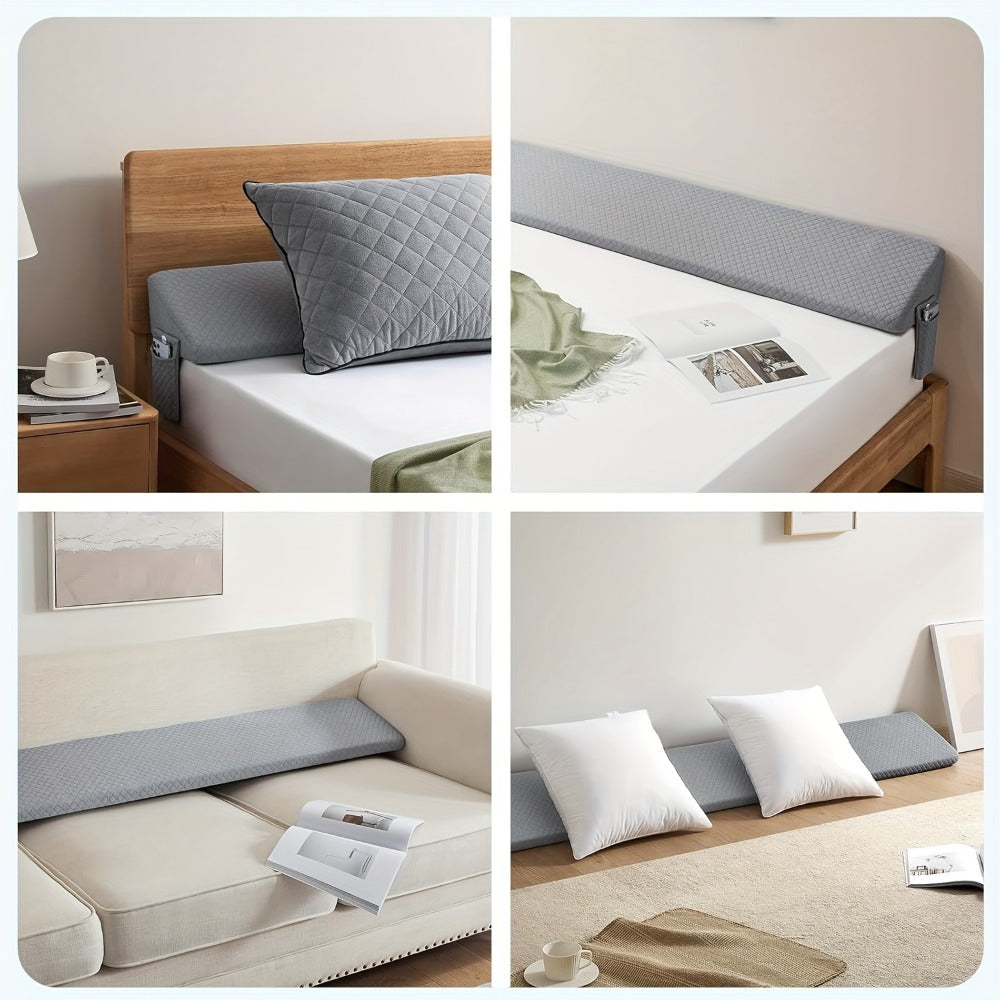 Bed Wedge Pillow Bed Gap Filler - Memory Foam Mattress Wedge Headboard Pillow for Sleeping, Backrest & Post-Surgery Support