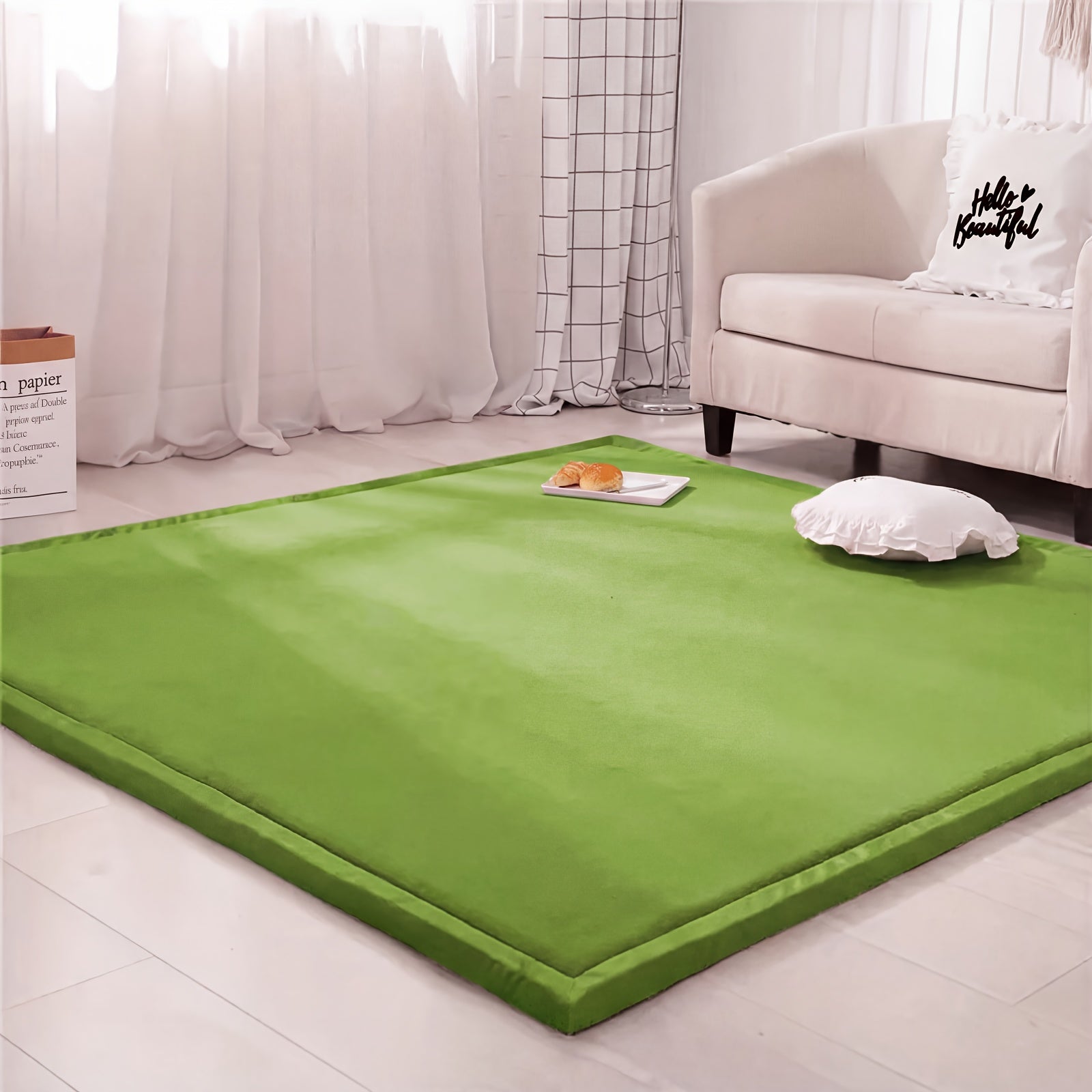 Memory Foam Area Rug Tatami Mat Non-Slip Coral Velvet Floor Mat for Living Room Bedroom Kids Playroom Yoga ¡ª Multiple Sizes & Colors
