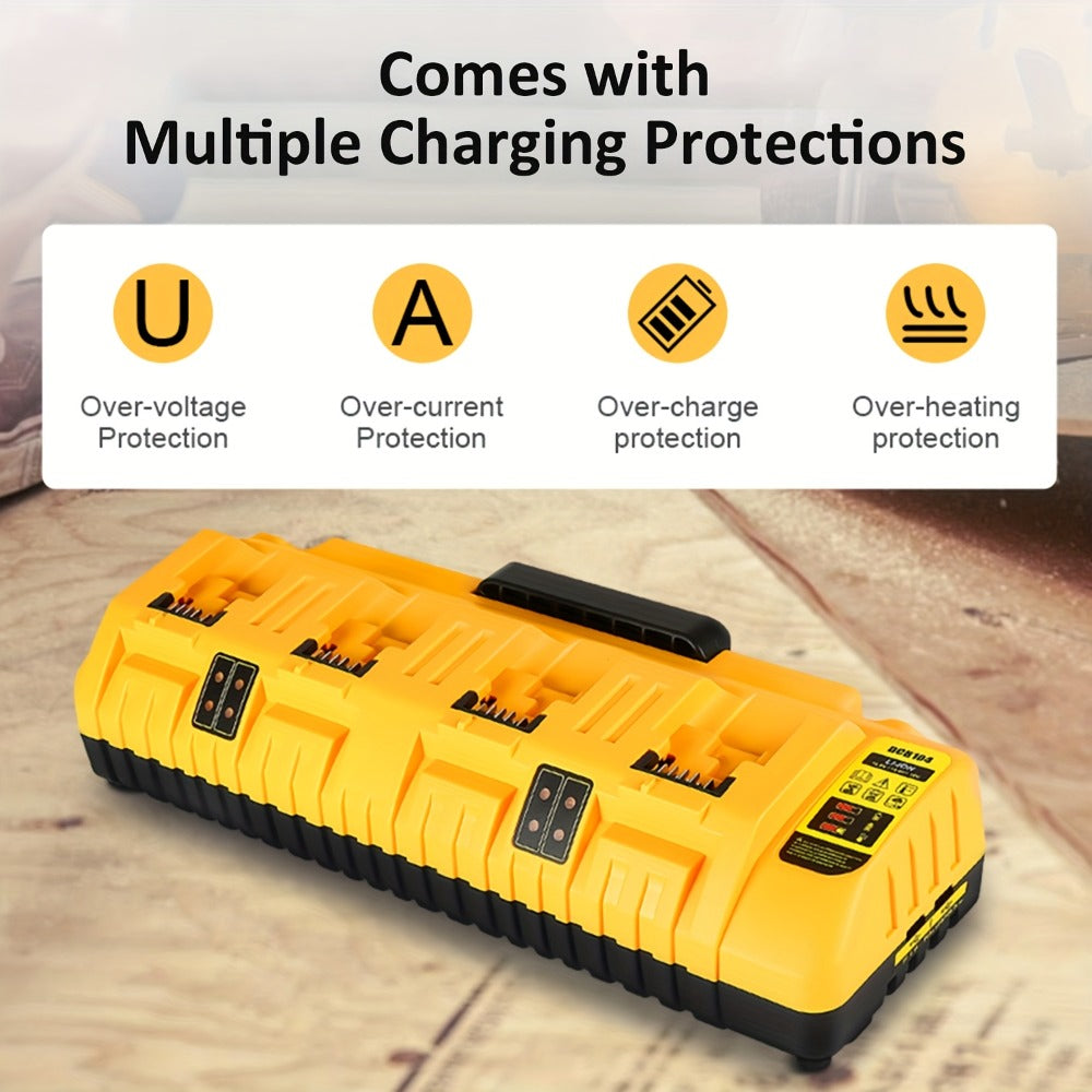 4-Port Dewalt Battery Charger DCB104 12V 20V Max 2 USB Ports