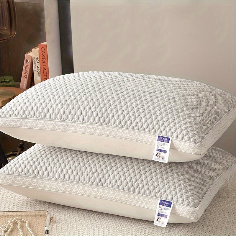 Bed Pillows Set of 2 - Soft Hotel Quality Sleeping Pillow with Neck Support, Cooling Comfort Polyester Fill for Home Bedroom Dorm, Standard Size Sleep Pillow - Blue Gray Pink Indigo