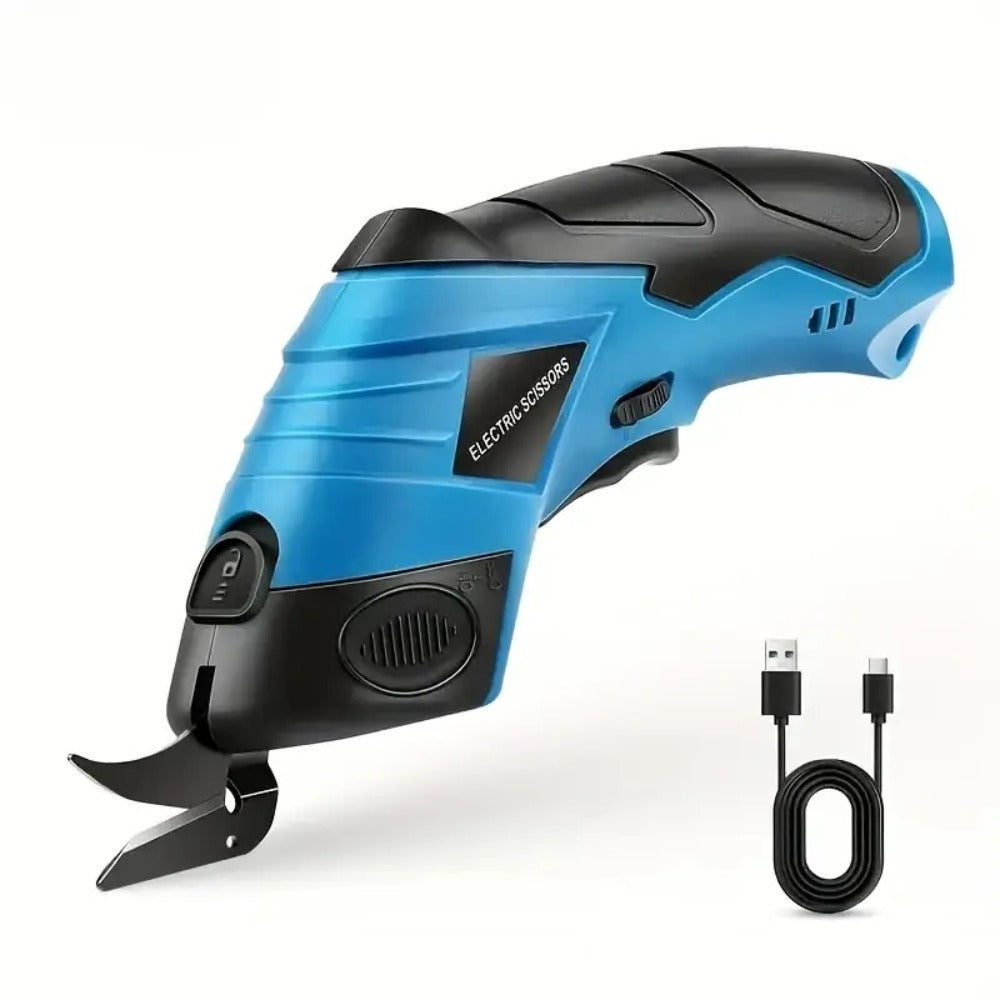 Electric Fabric Cutting Scissors USB Rechargeable ¨C 1500mAh Cordless Precision Cutter for Clothing Leather Carpet Crafts Cardboard Ergonomic One-Touch
