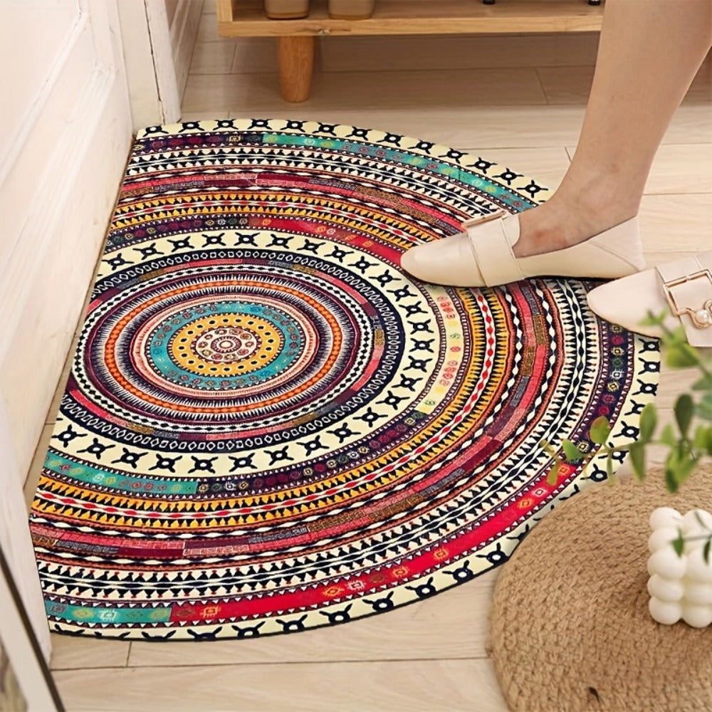 Outdoor Door Mat Heavy Duty Non-Slip Welcome Mat for Front Door Entrance Patio Porch, Durable Low-Profile Rug, Multiple Colors & Sizes, Light Blue Brown Dark Blue Gray Rainbow