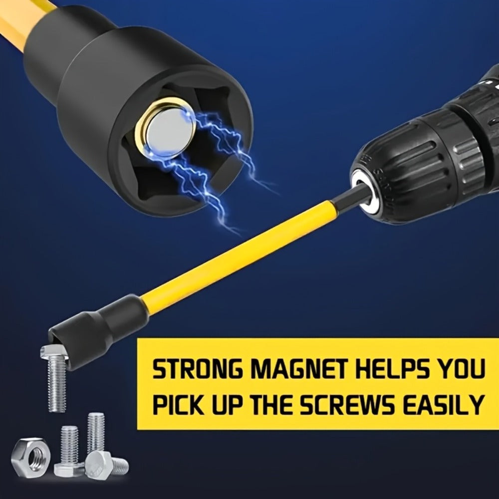 Magnetic Nut Driver Set 18-Piece ¨C Impact-Ready Extra Long Hex Shank, SAE & Metric CR-V Steel Screwdriver Bit Kit for Power Drills, Home Repair & Professional Use