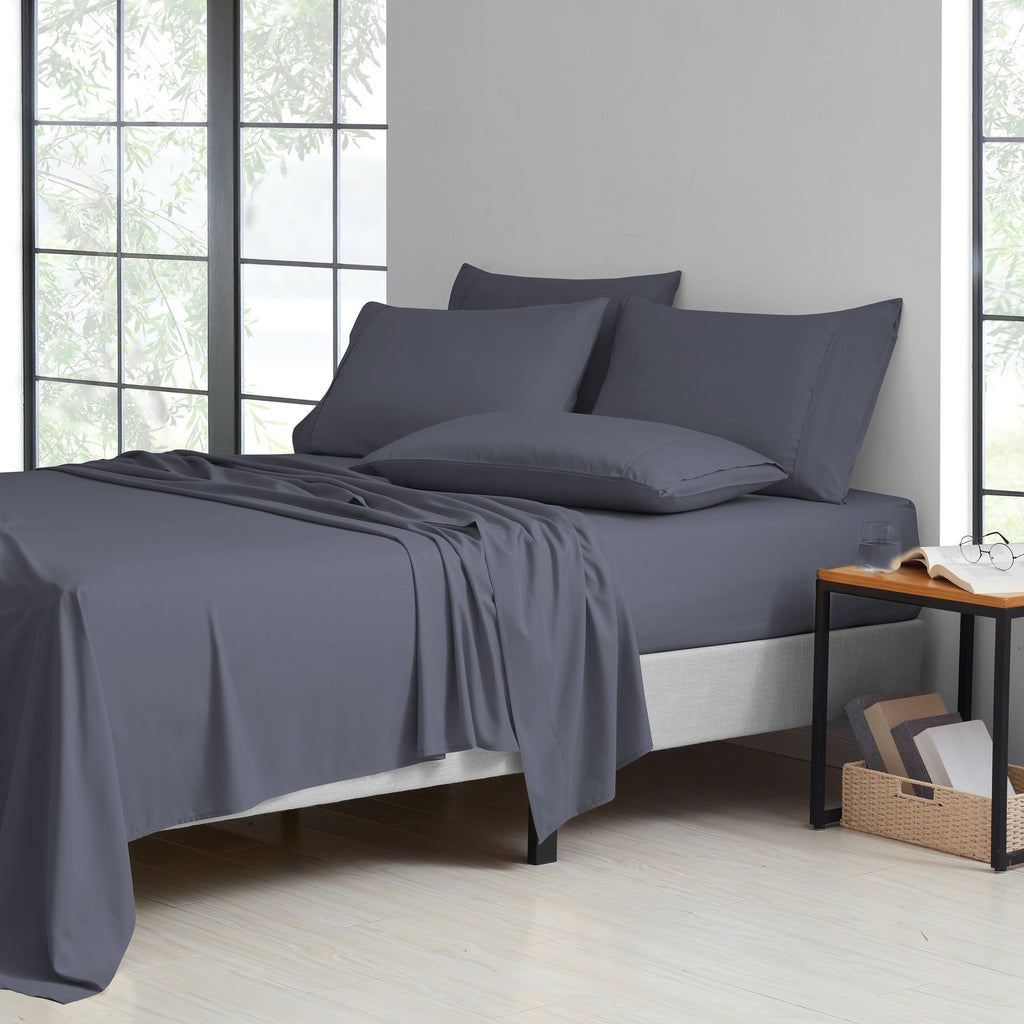 Bamboo Sheet Set 6 Piece Cooling Bed Sheets with Deep 16 Inch Pockets - 2000 Thread Count Microfiber Bamboo Blend Fitted Flat Sheets Pillowcases Twin Full Queen King Cal King