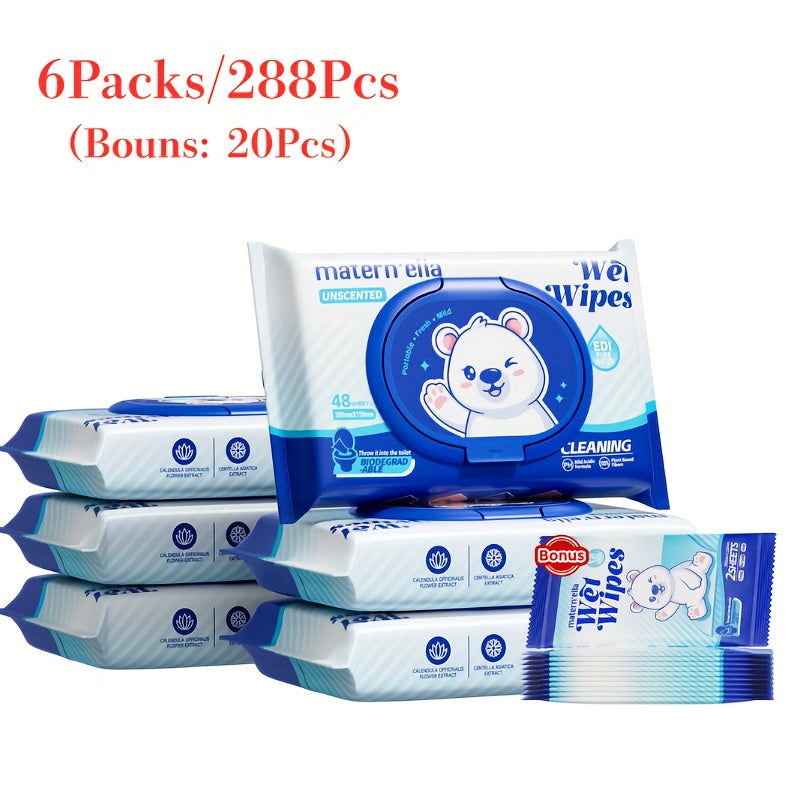 Flushable Wet Wipes for Adults with Probiotics ¨C Plant-Based Fibers, Fragrance Free, Sewer Safe, Soft & Thick Disposable Butt Wipes, Travel & Camping Must-Have, for Incontinence & Personal Care (3/5/6/8 Packs)