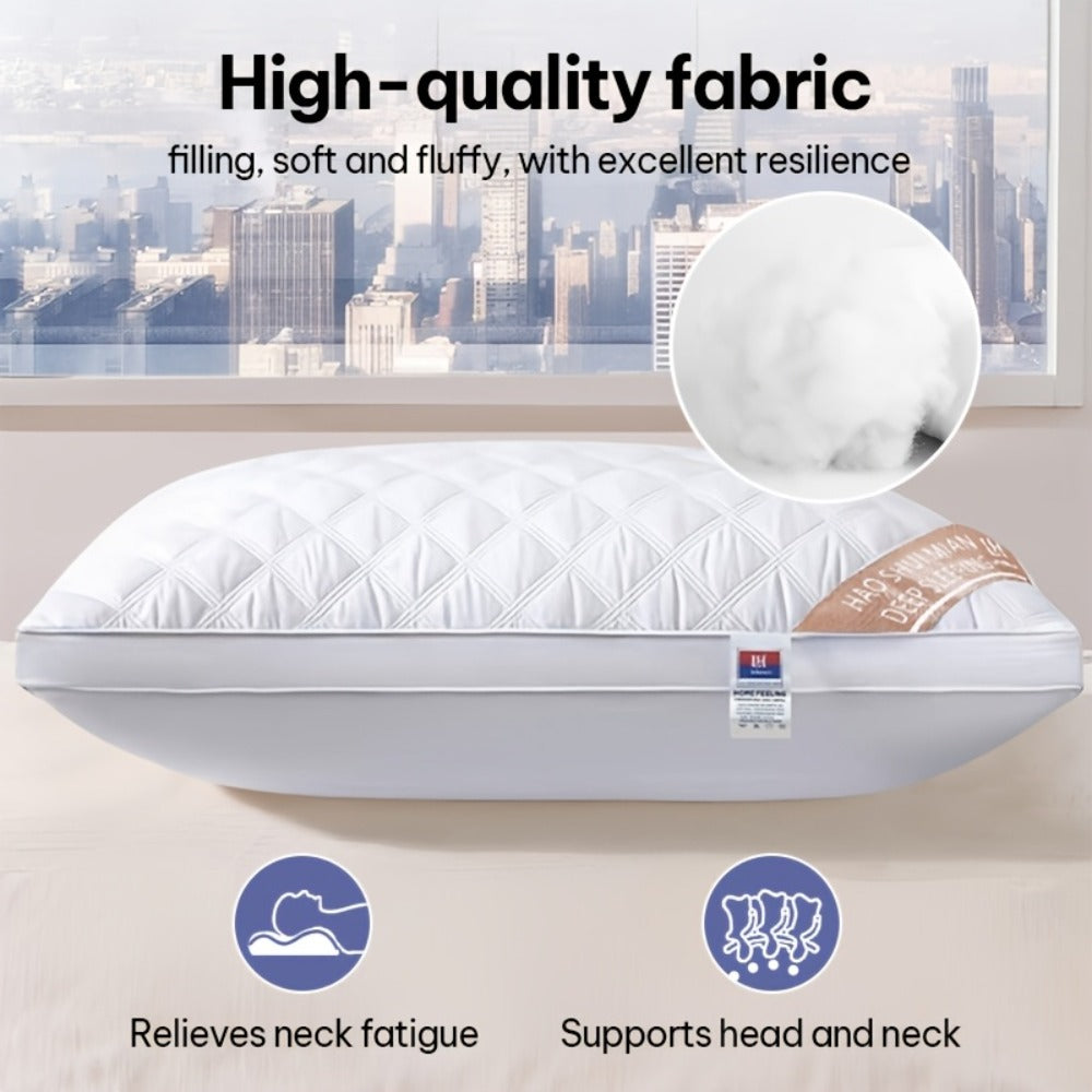 Queen Size Pillows for Side Sleepers ¨C 800g Heavyweight Hotel Collection, Hypoallergenic Down Alternative, Ultra-Plush & Resilient, Machine Washable 20x30 Inches ¨C Available in 1, 2 & 4 Pack (White/Gray)
