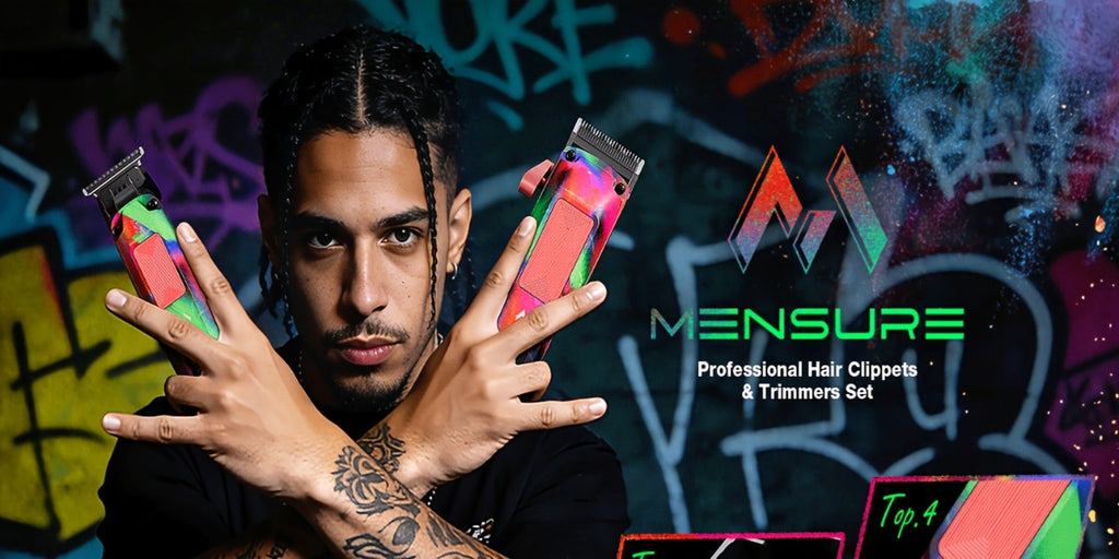 Professional Hair Clippers for Men ¨C 7500RPM Cordless Barber Clipper Kit with Graffiti Metal Body, Zero-Gapped Adjustable Blade, 10 Color Guide Combs & Storage Bag, Fade Clipper for Home & Salon Use