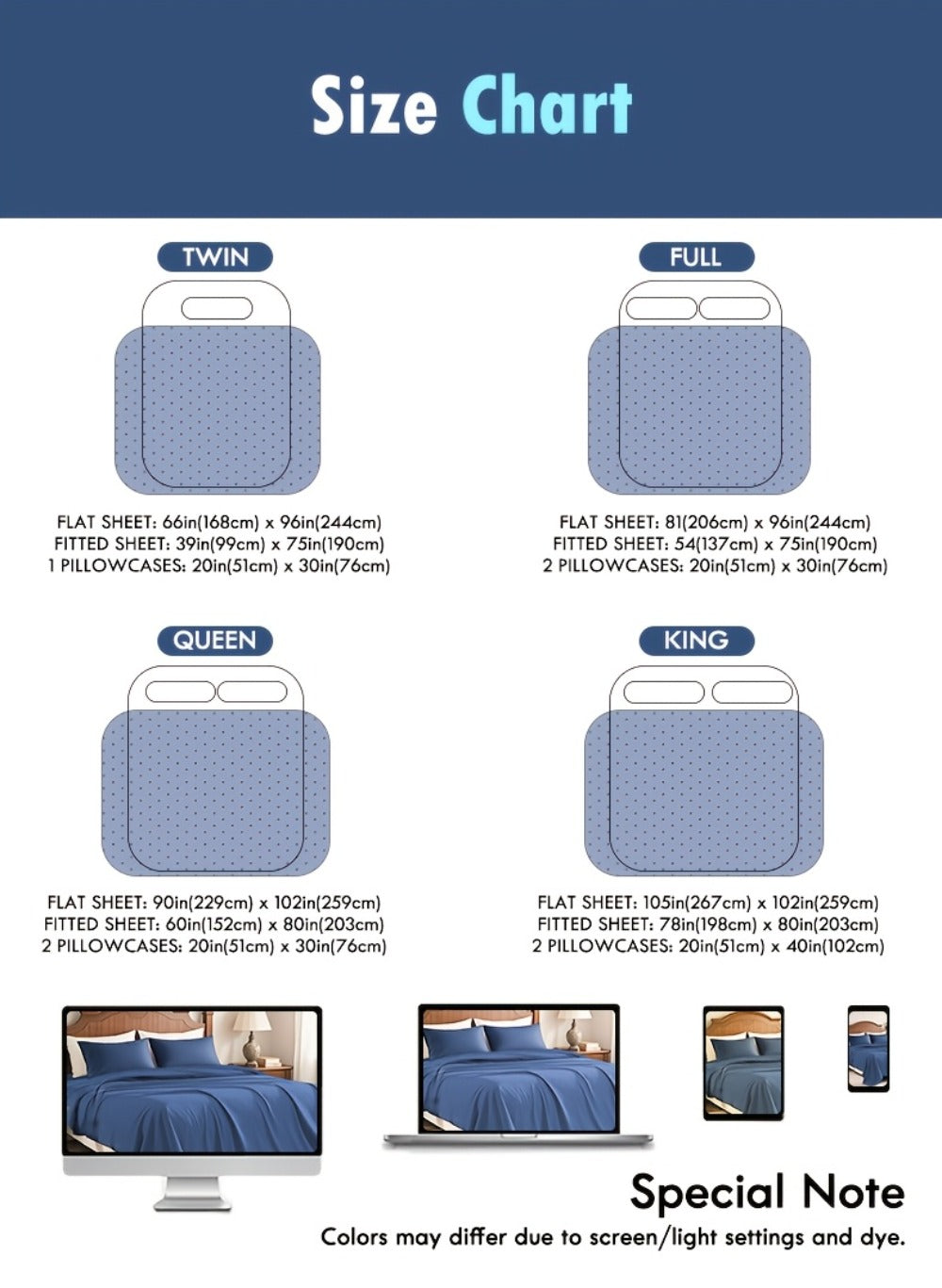 Fitted Sheet Set Deep Pocket | Soft Cooling Breathable Bedding 3-4pcs Fade-Resistant All-Season for Twin Full Queen King ¨C Solid Color Bed Sheets for Dorm Guest Room Everyday Use