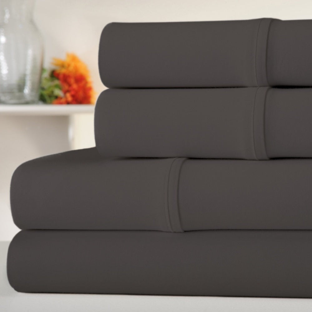 Egyptian Cotton Sheet Set 1000 Thread Count - Deep Pocket Fitted Sheet, Sateen Weave, Breathable Soft Bedding Set for King Queen Full Twin