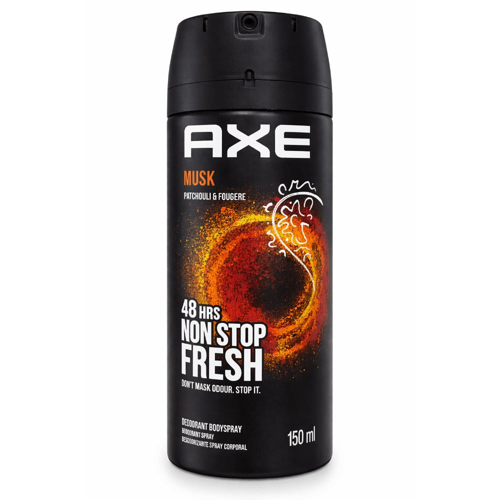 AXE Body Spray Musk 3 Pack 5oz Men Deodorant Long Lasting Odor Protection Masculine Fragrance for Work Gym Travel Daily Use