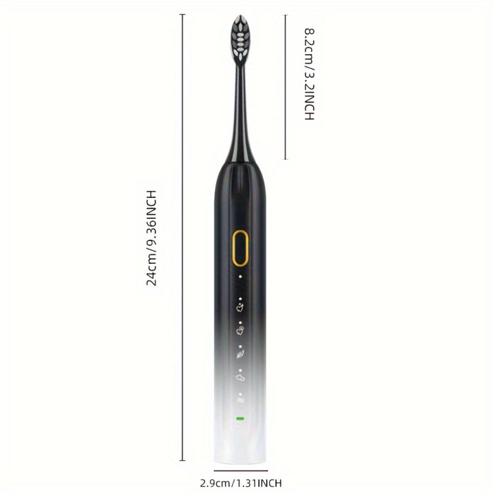 Sonic Electric Toothbrush IPX8 Waterproof USB Rechargeable with 5 Replacement Brush Heads, Smart Timer, Metal Shaft, Couple Design for Adults Men & Women ¡ª Black, Green Pink, Pink White