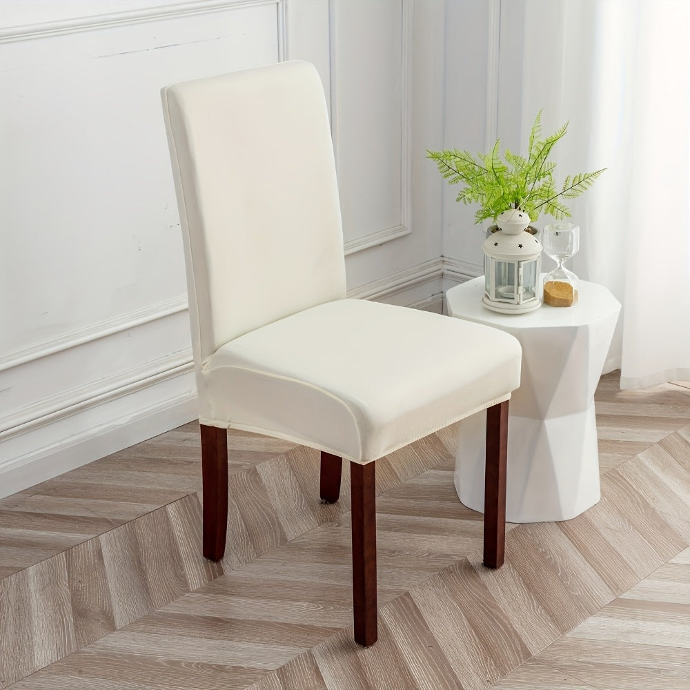 Stretch Dining Chair Covers Set | Elastic Jacquard Slipcovers for Dining Room Kitchen Wedding Office, 4pcs or 6pcs, 9 Colors, Washable Furniture Protector