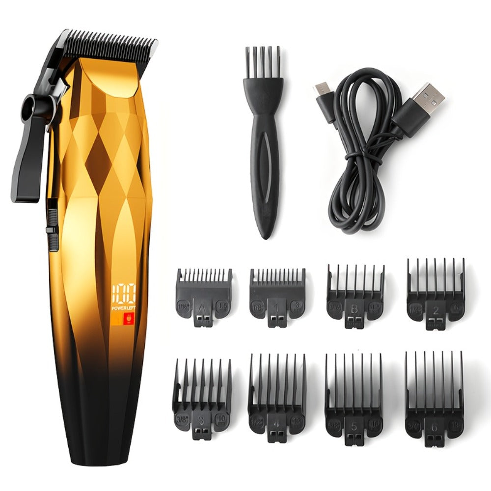 Hair Clipper for Men Professional Electric Trimmer | 7000RPM Motor | Ceramic Blade | 8 Guide Combs | 2000mAh LED Battery | Cordless USB Rechargeable | Fade Buzz Cut Home Barber Kit