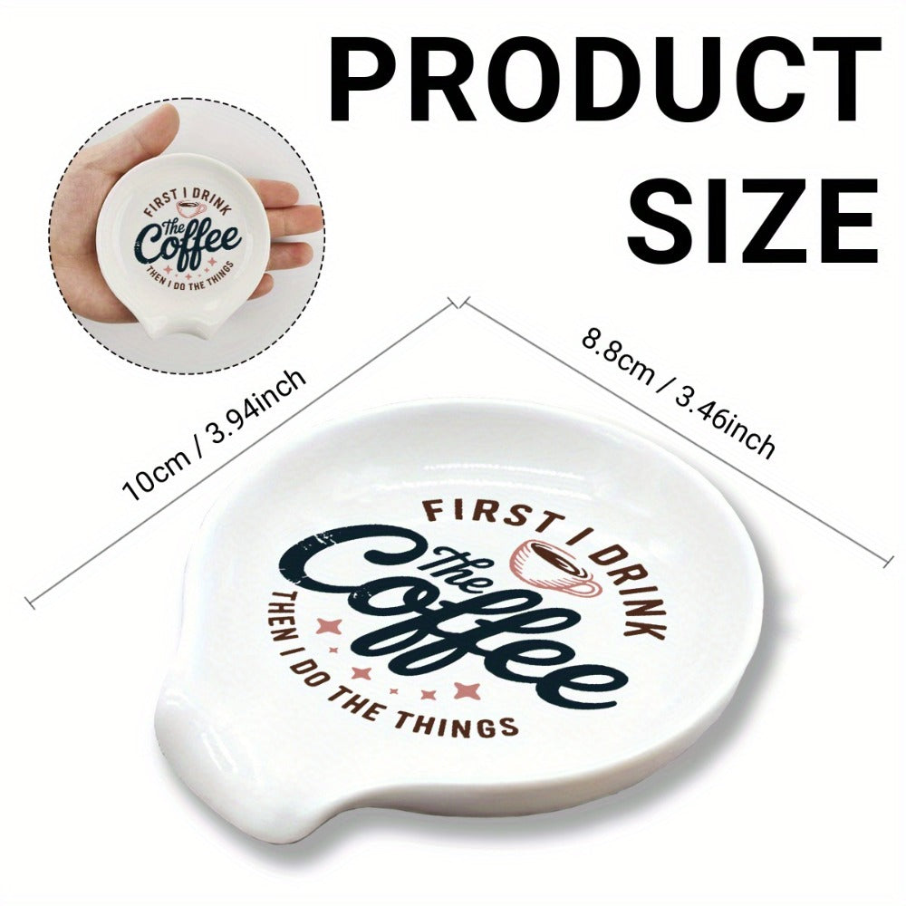 Ceramic Spoon Rest Funny Coffee Quote ¨C ¡±A Cup of No Return¡± Ceramic Utensil Holder for Coffee & Tea Spoons, Cute Spoon Holder for Kitchen Counter, Cafe Decor, Perfect Coffee Lover Gift