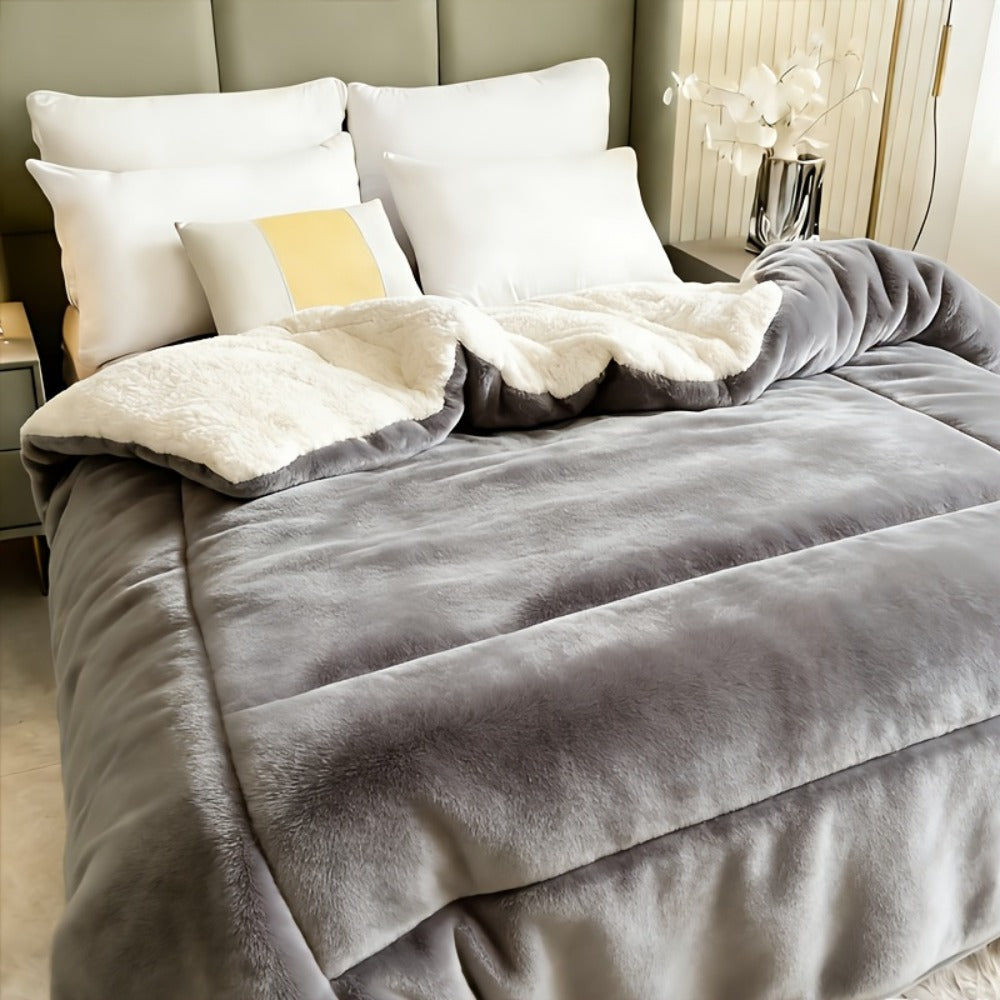 Sherpa Fleece Comforter Set Extra Thick Plush Microfiber Reversible Soft Warm Luxury Bed Blanket Twin XL Full Queen King 10 Colors Lightweight Cozy Bedding