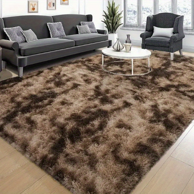 Fluffy Area Rug 6x9 - Super Soft Plush Shag Rug for Living Room & Bedroom, Non-Slip Machine Washable Floor Rug | Tie Dye Modern Home Decor Carpet, Large Fuzzy Rug for Room Decor
