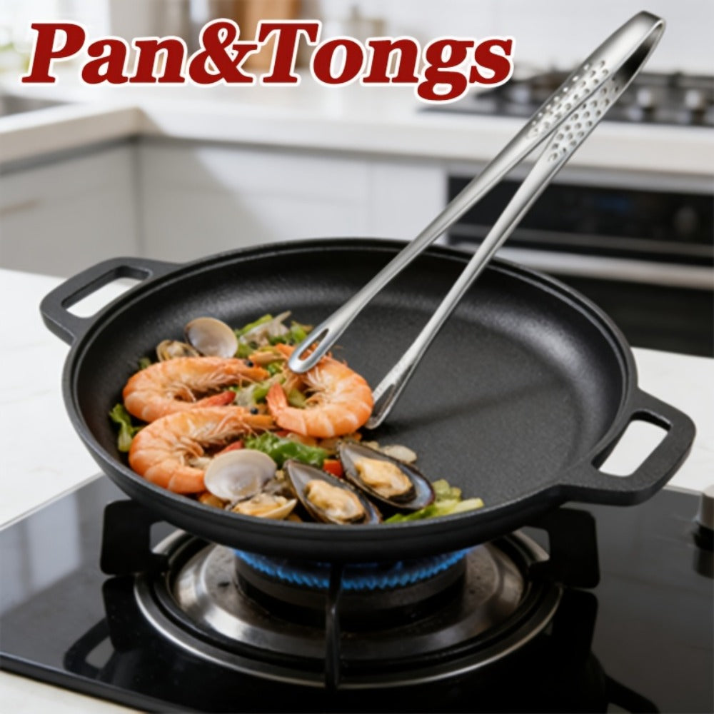 Pre-Seasoned Cast Iron Skillet Set 2 & 3 Piece ¨C Non-Stick Durable Even-Heating Pan for Pizza, BBQ & Pancakes | Oven, Stovetop, Grill & Campfire Safe Versatile Home & Outdoor Cooking Cookware