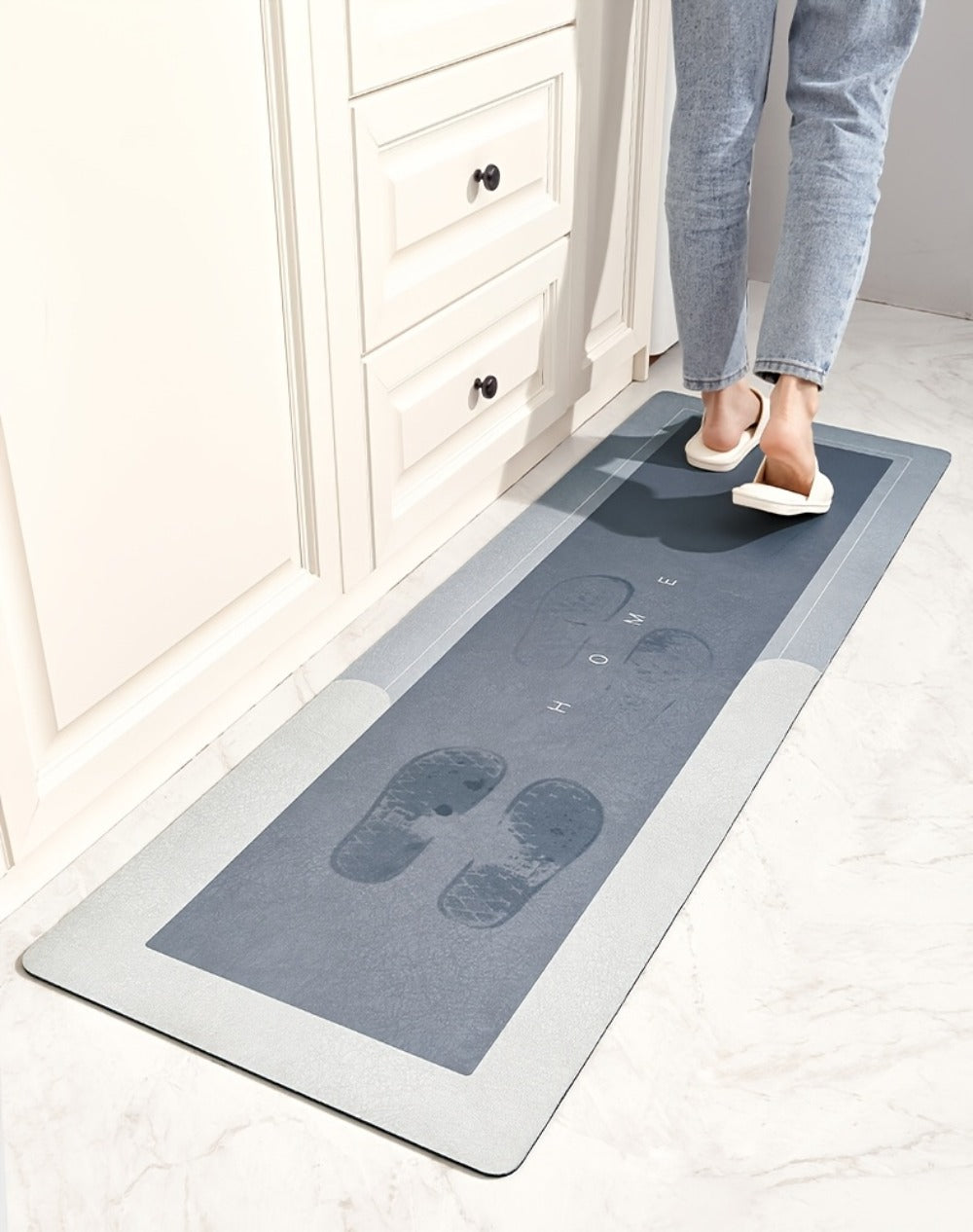 Kitchen Mat Set 2 Piece Anti-Slip Water Absorbent Thickened Diatom Mud Floor Mats for Kitchen Bathroom Entryway ¨C Wipe Clean Non-Slip Bath Rug Set, Door Mat & Sink Mat Combo