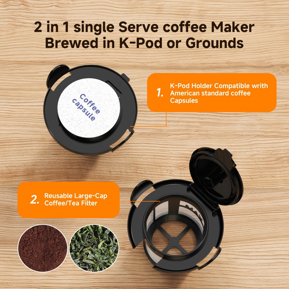 Coffee Maker One-Button Compact Specialty Coffee Machine ¨C Fast Home Brewing, Space-Saving Countertop Design, Barista-Style Results, Available in Black & White