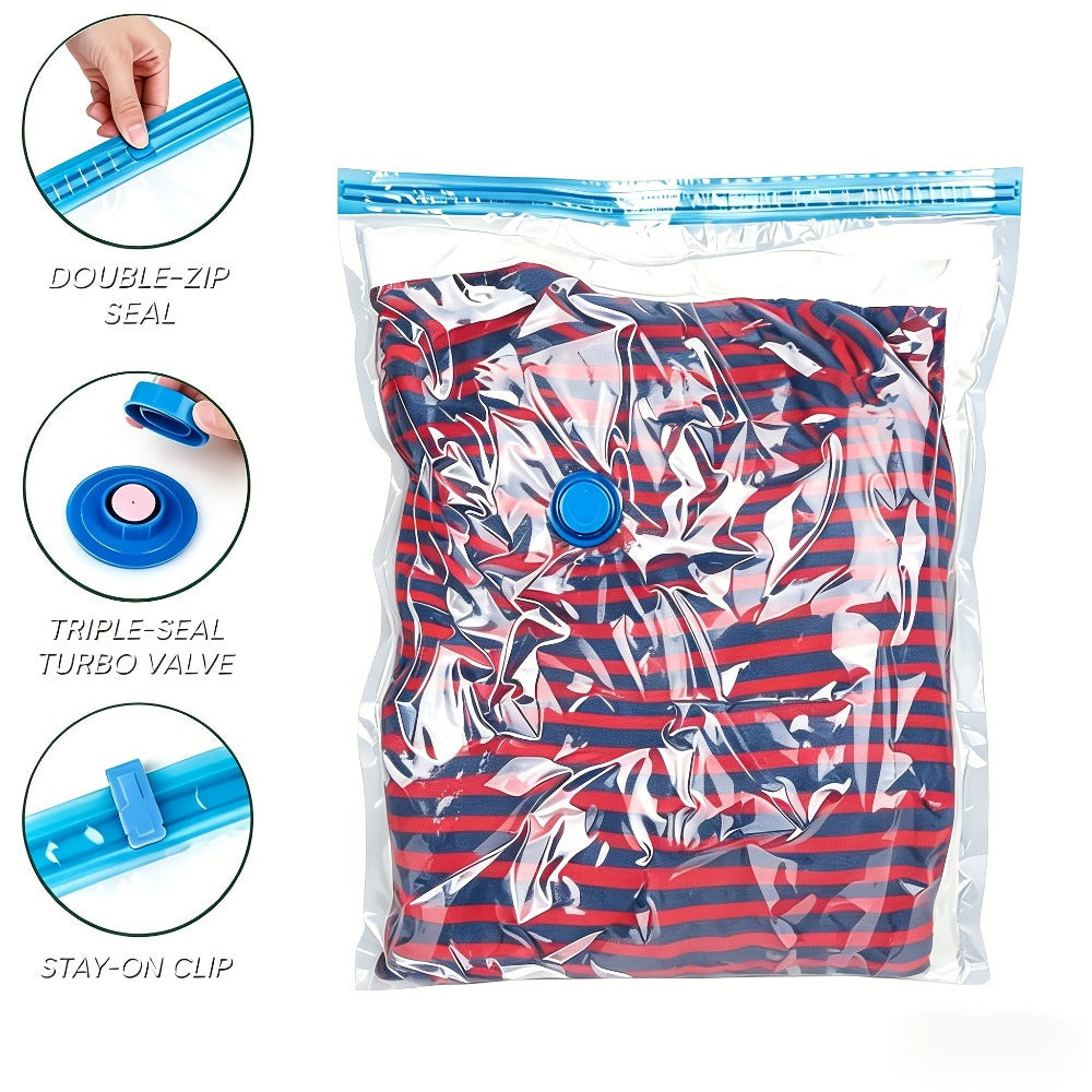 Vacuum Storage Bags with Air Pump, 20-21 Pack Reusable Compression Bags for Clothes, Quilts & Blankets ¡ª 4 Sizes Space-Saving Storage for Travel, Moving & Organizing | Transparent