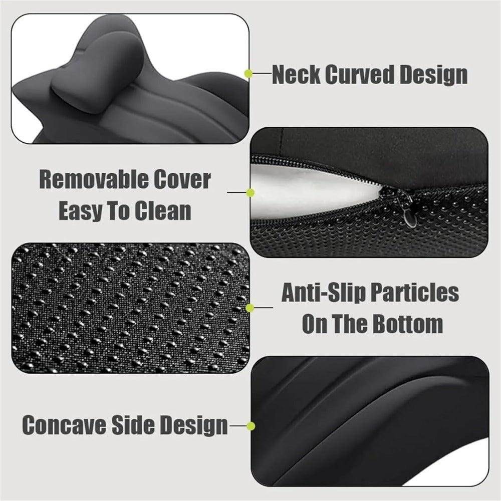 Wedge Pillow for Couples ¨C Ergonomic Intimacy Support & Back Relief Cushion, Low-Profile Bedroom Bolster, Black