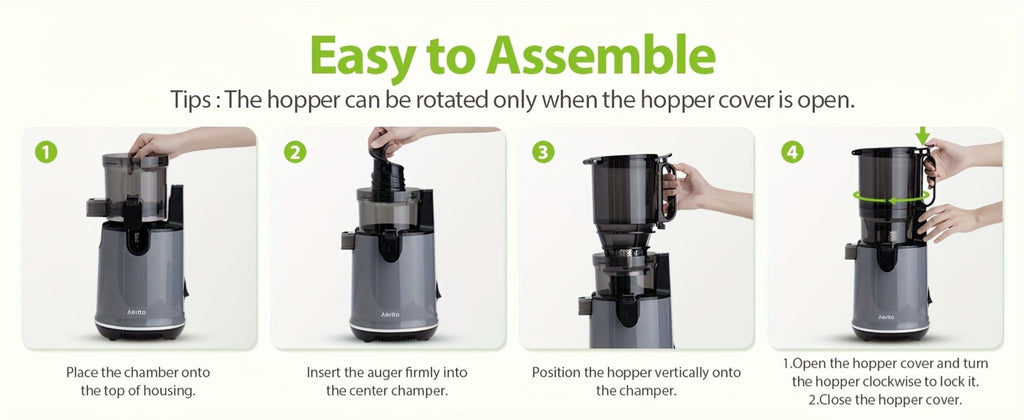 Cold Press Slow Juicer Machine with 5.3-Inch Large Feed Chute - High Juice Yield, Safety Lock, One-Click Cleaning, Masticating Juicer for Whole Fruits & Vegetables, Family Healthy Lifestyle, Black