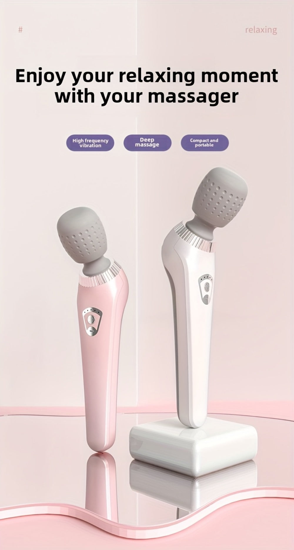 USB Rechargeable Vibration Massage Stick ¨C Portable Handheld Full Body Massager for Neck, Back, Legs & Waist Relaxation, Compact Electric Wand Massager for Home Office & Travel Use