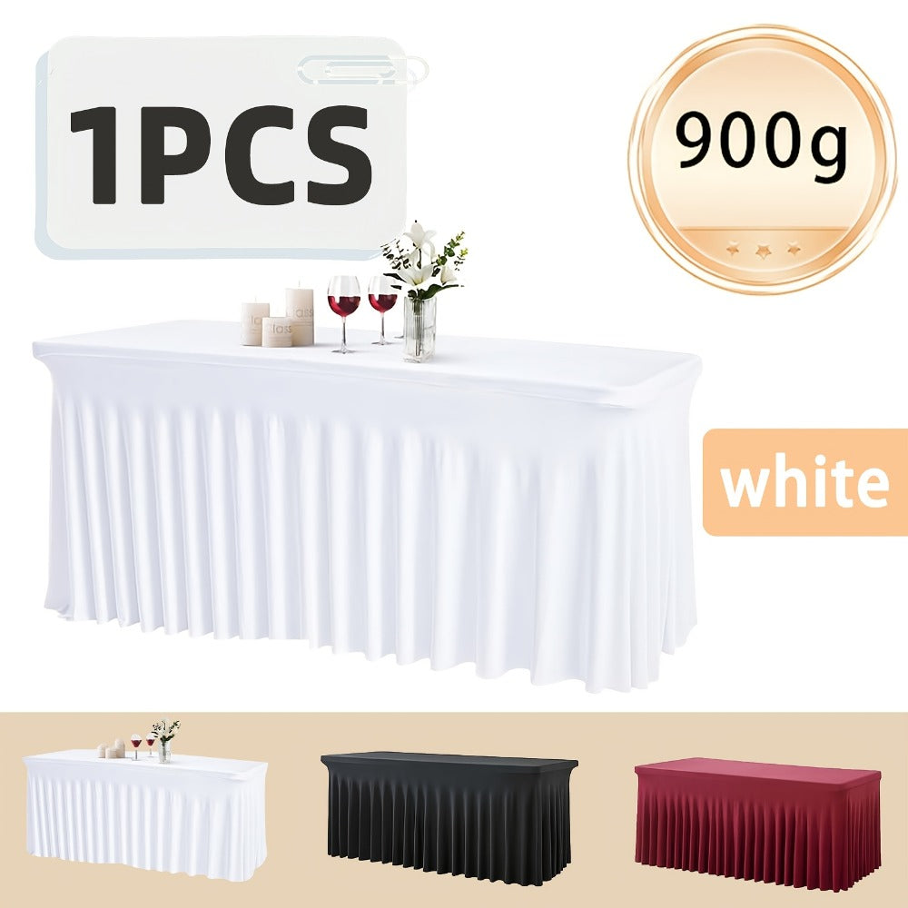 Tablecloth with Skirt for Rectangular Tables ¨C Anti-Wrinkle Table Cover in Black, White & Red, Elegant Table Skirt for Wedding, Birthday, Christmas, Halloween, Thanksgiving & Party Events, 1 or 2 Pack