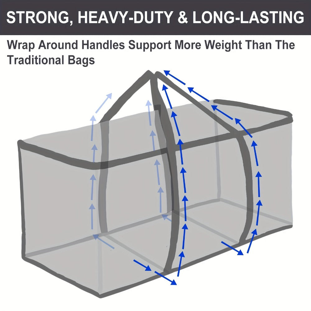 Heavy Duty Moving Bags with Handles & Zippers ¨C Extra Large Waterproof Storage Bags for Moving, Clothes & Closet Organization (6pcs 26.42gal or 16pcs Set, Blue)