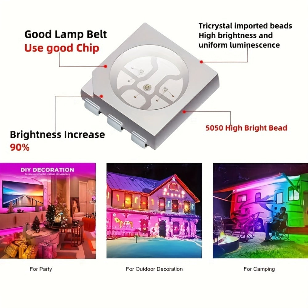 LED Strip Lights Music Sync, RGB Color Changing LED Lights for Bedroom with Remote Control, USB Powered TV Backlight, DIY Smart Ambient Lighting for Room, Home, Party, Holiday Decor