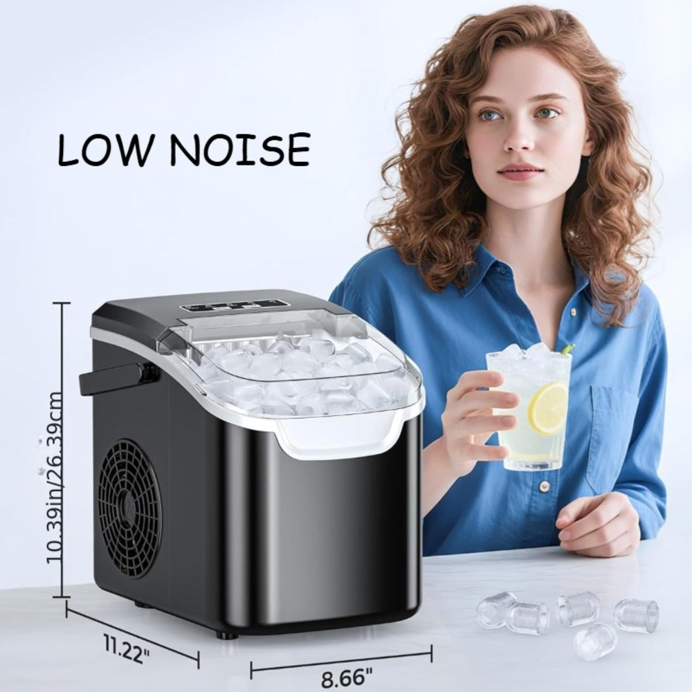 Ice Maker Machine ¨C Nugget Ice & Bullet Ice Countertop, 26-35 Lbs Daily, One-Button Operation, Self-Cleaning, Portable Ice Maker with Ice Scoop for Home, Kitchen & Office
